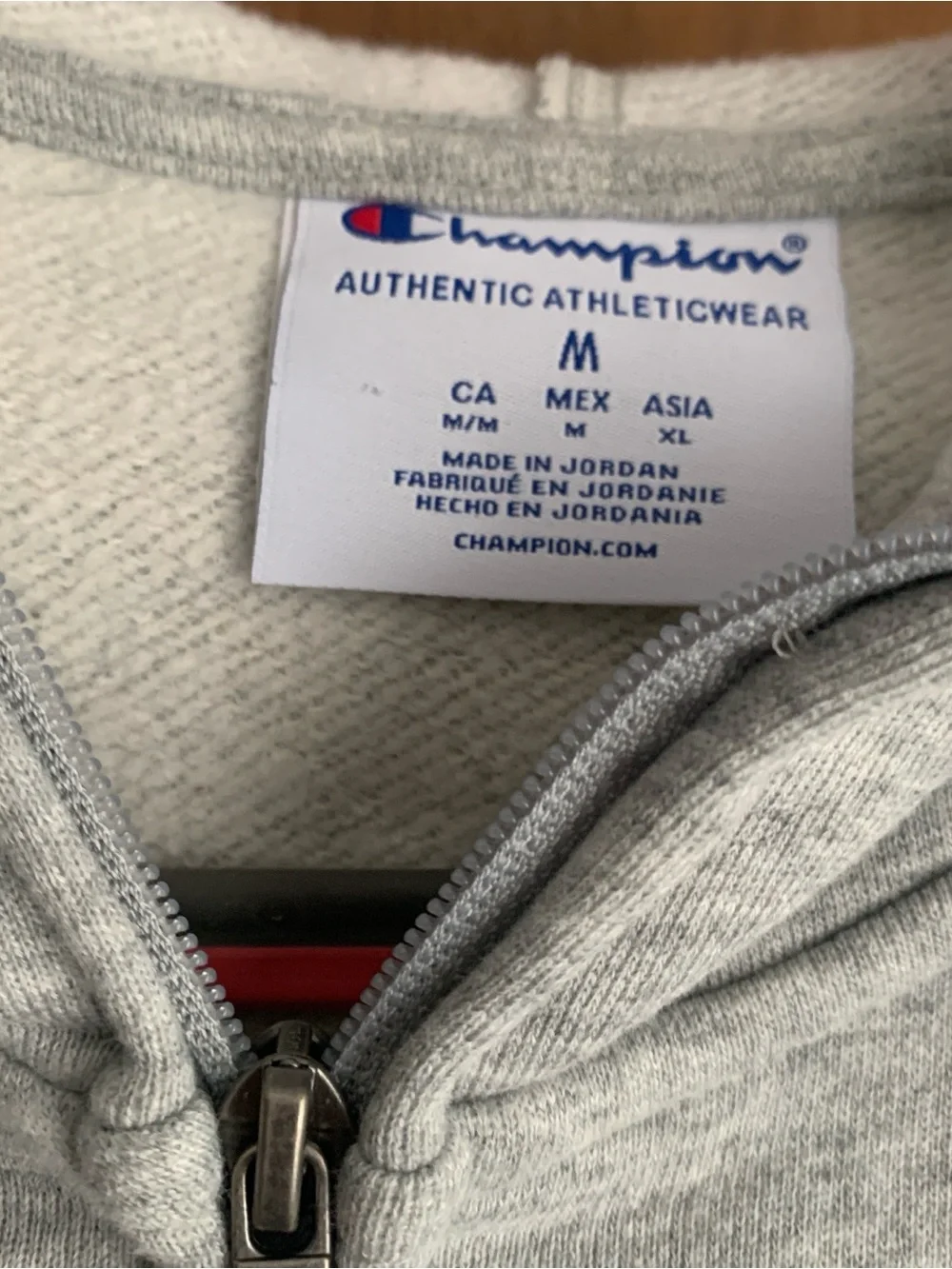 Champion Heather Gray Fleece Lined Zip Up Hoodie